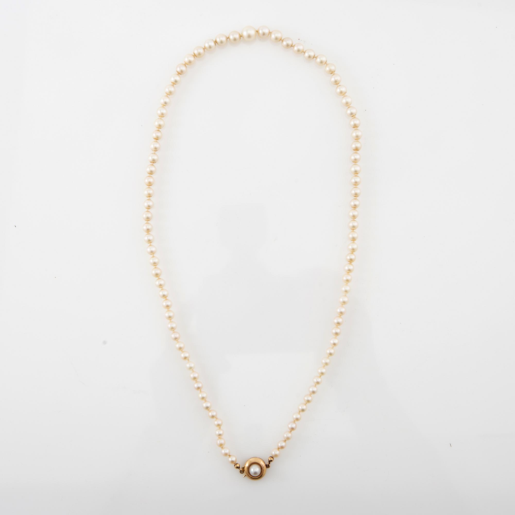 Collier, 18K guld och pärlor.