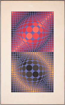 VICTOR VASARELY, färgserigrafi, sign o numr 167/225.