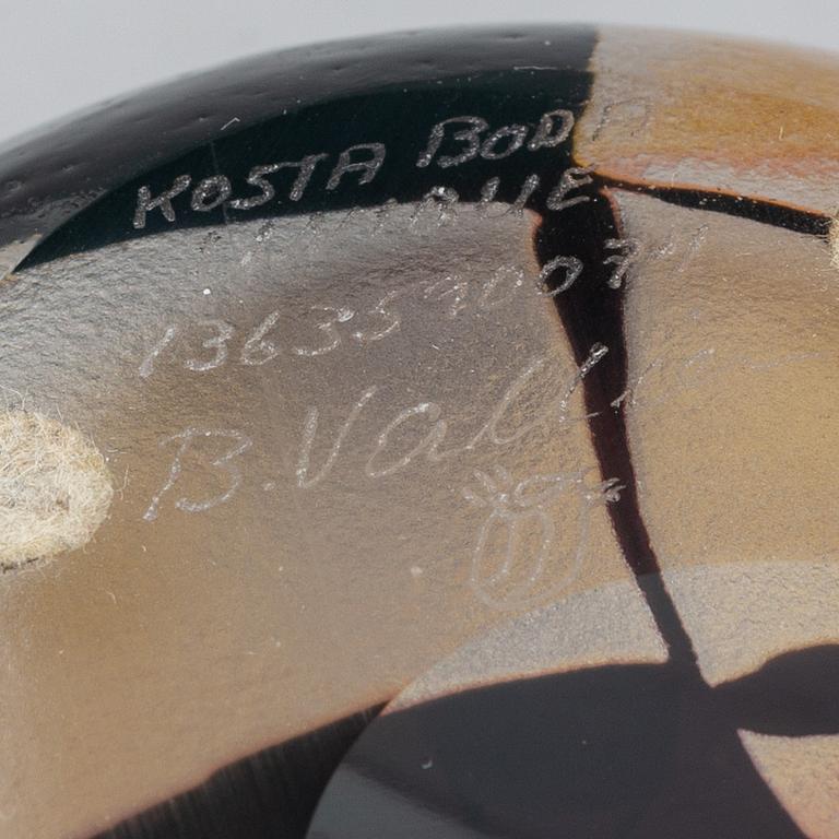 Bertil Vallien, glass bowl, Kosta Boda, unique, Signed and numbered.