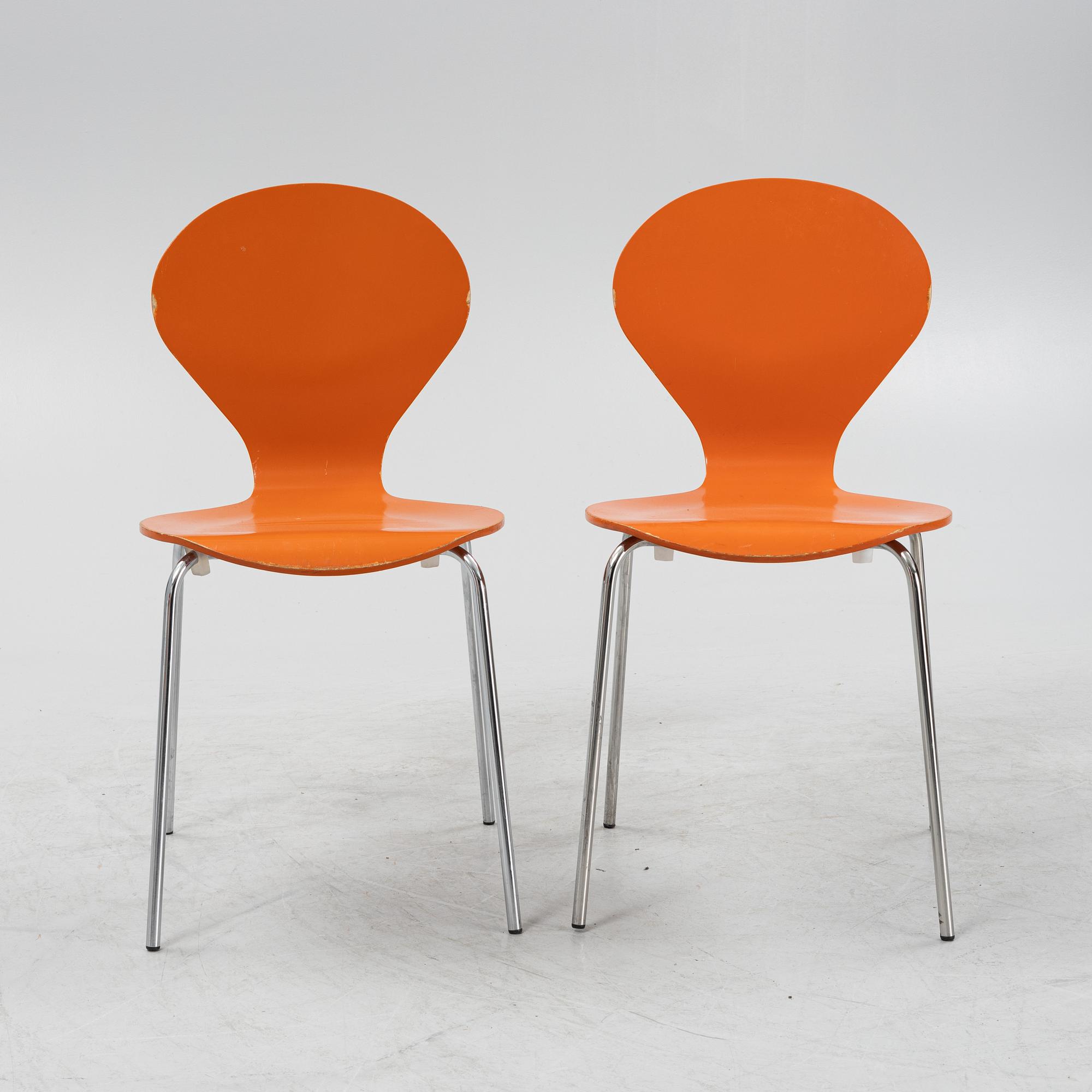Erik Ole Jørgensen, six stackable 'Rondo' chairs, Danerka, Denmark