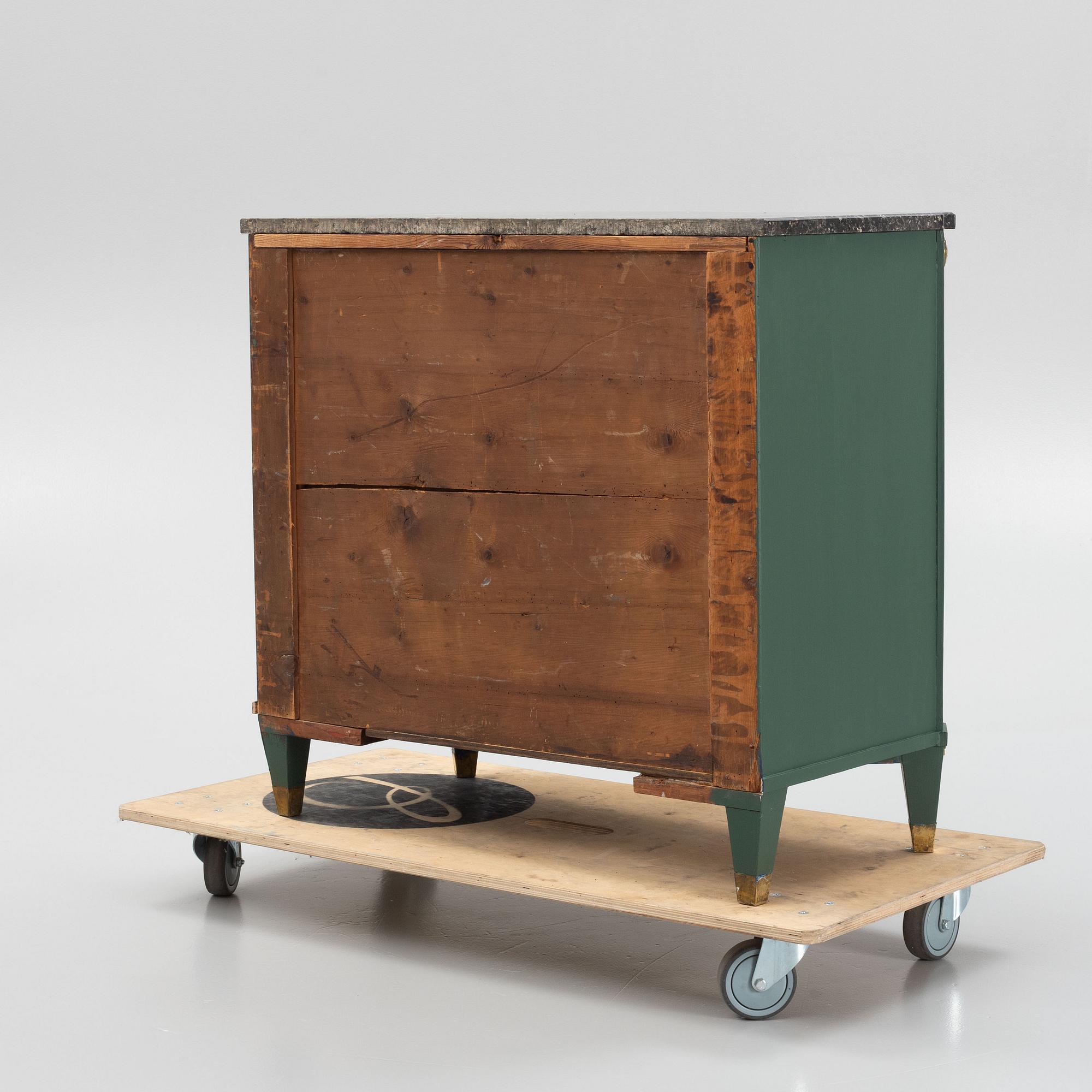 A Gustavian style chest of drawers, around the year 1900.