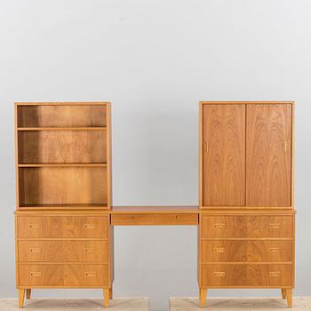 HYLLSYSTEM MED SKRIVBORD, String design 1950-60-tal.