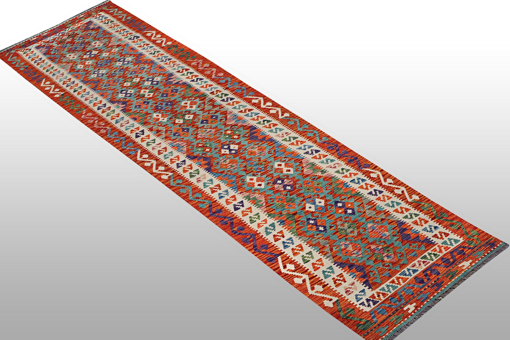 A runner carpet, Kilim, ca 389 x 83 cm.