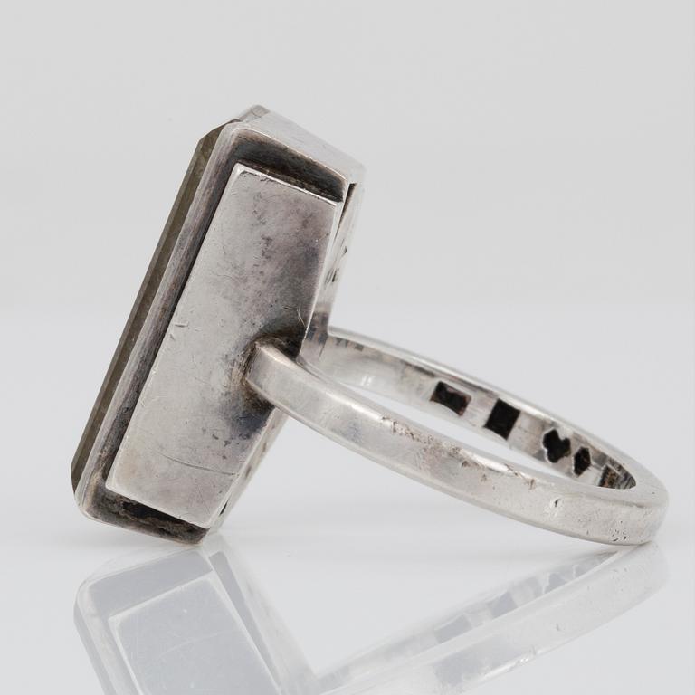 RING, sterlingsilver och bergkristall, Wiwen Nilsson. Vikt ca 7 g.