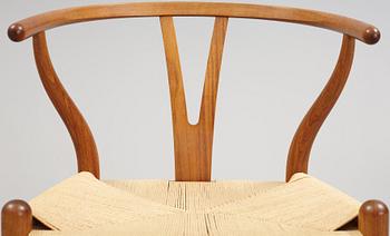A set of four + two armchairs 'Y-chair' by Hans J Wegner, Carl Hansen & Son, Denmark.