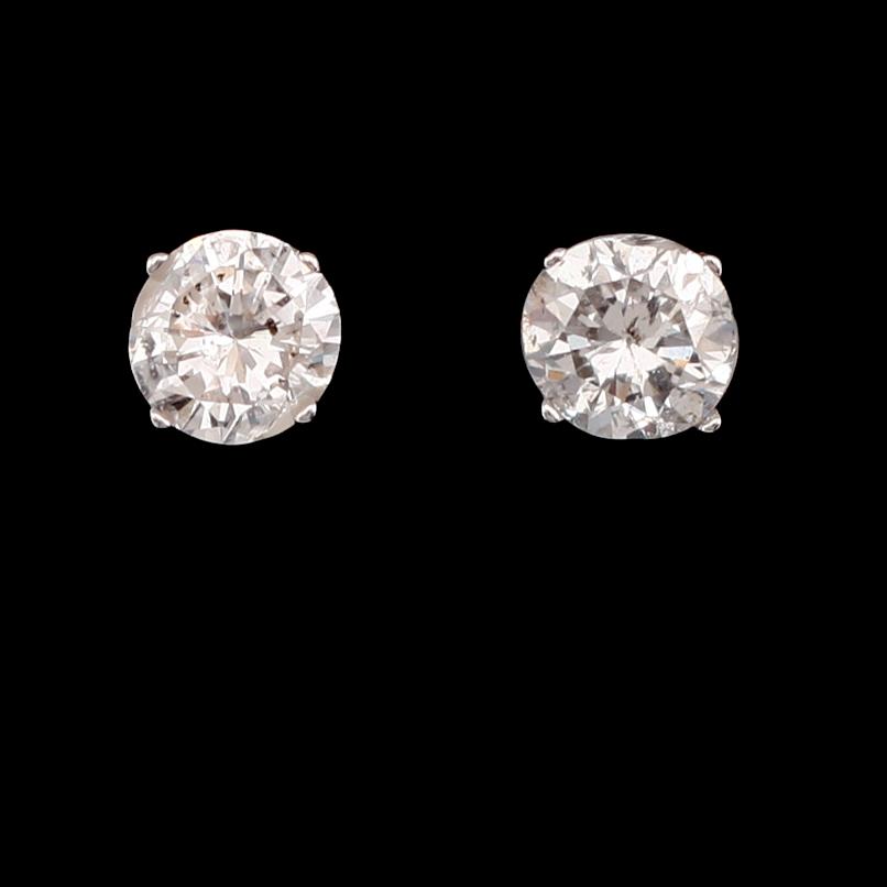 ÖRHÄNGEN, 1 par, 18 k vitguld, briljantslipade diamanter tot ca 1.00 ct.