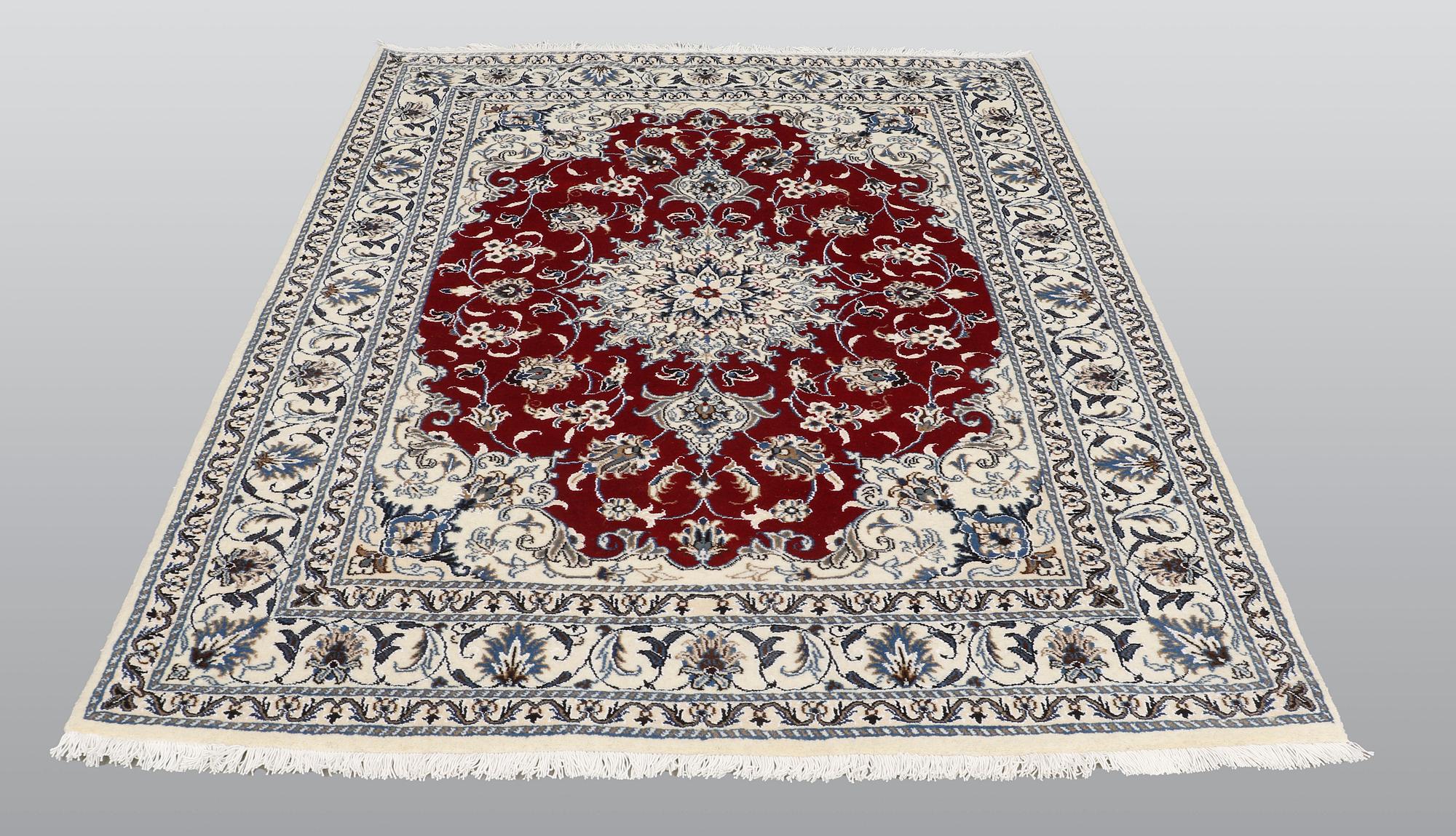 A rug, Nain part silk, ca 208 x 149 cm.