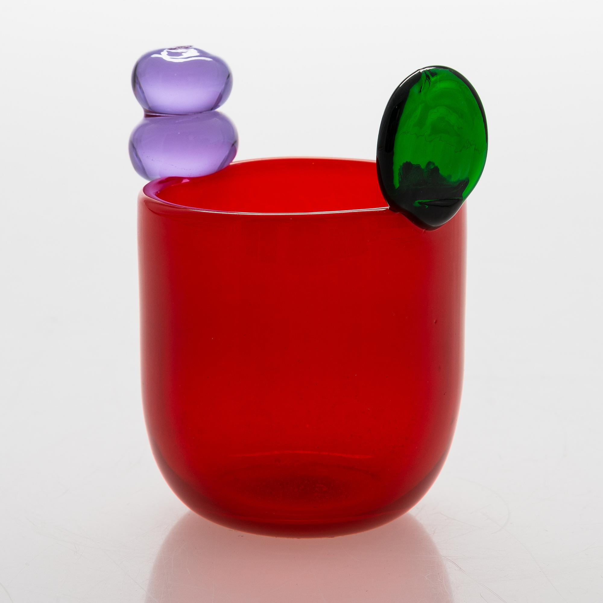 Oiva Toikka, A Pompom glass vase, signed Oiva Toikka Nuutajärvi Notsjö.