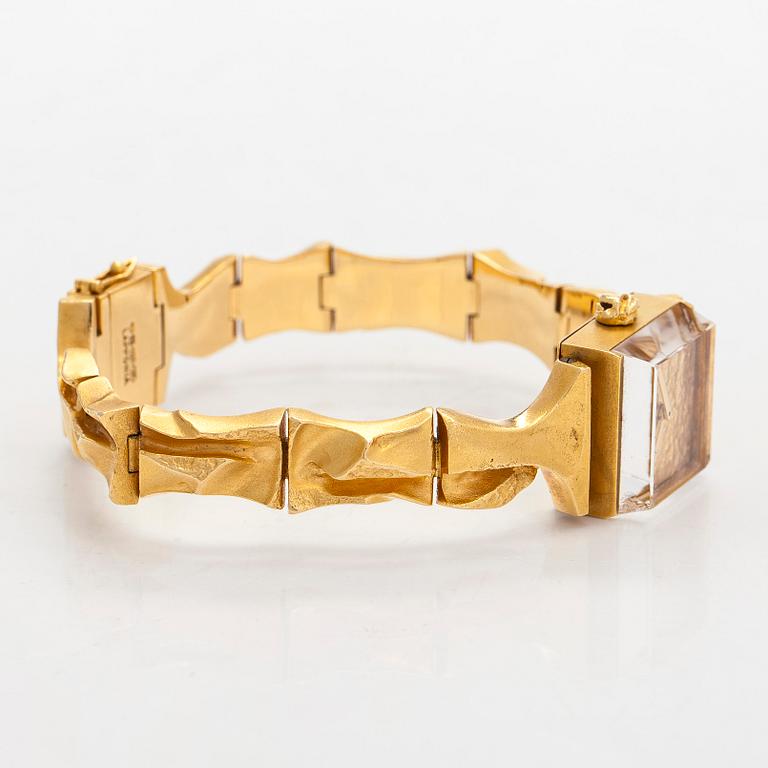 Björn Weckström, an 18K gold 'Time Adviser' wristwatch. Lapponia 1975.