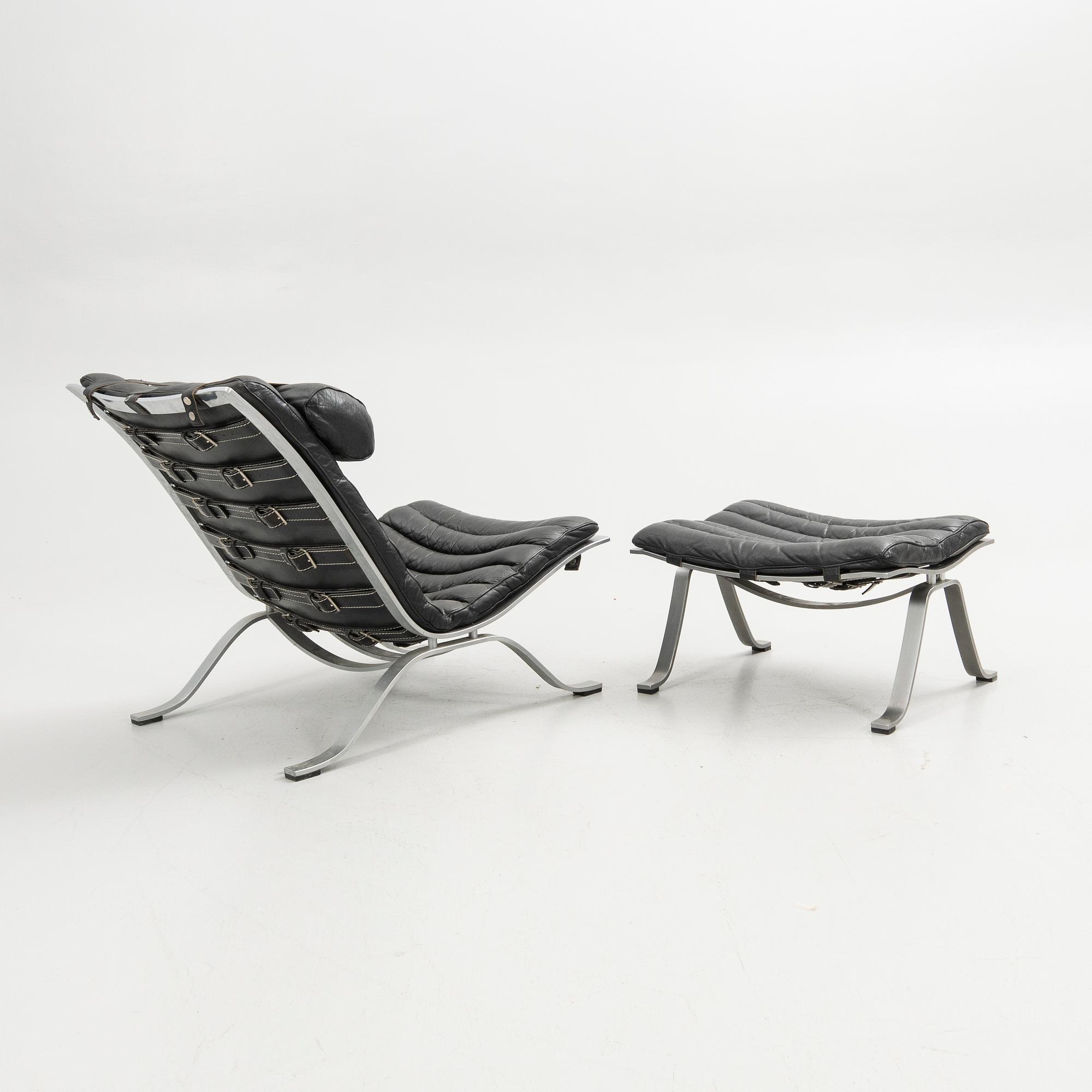 Arne Norell, "Ari", armchair with footstool, Norell Möbel AB.