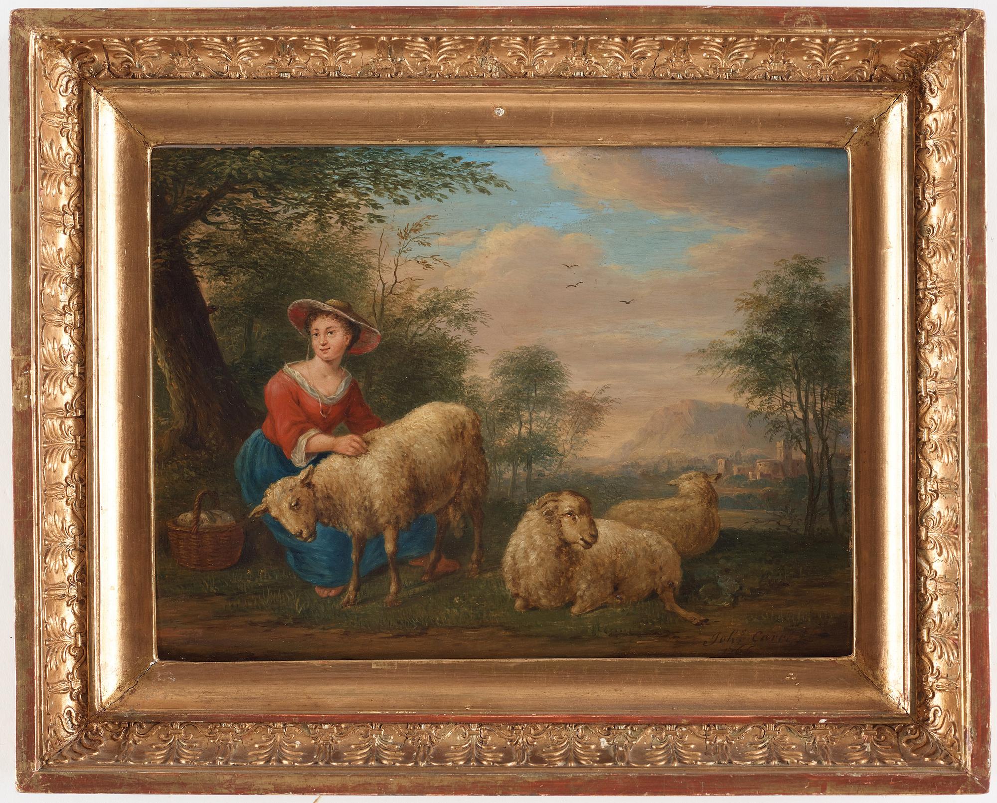 JOHANNES CARRÉ, olja på pannå signerad och daterad 1766.