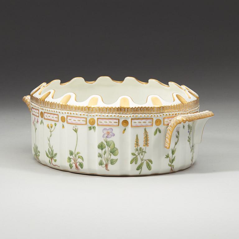 GLASSKÖLJARE, porslin. "Flora Danica", Royal Copenhagen, Danmark, 1900-tal.