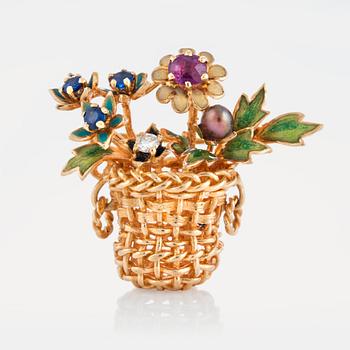 950. A WA Bolin basket brooch designed by Barbro Littmarck.