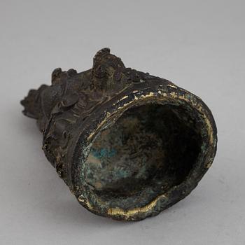A Sino-Tibetan bronze figure of Green Tara, presumably 18th century.