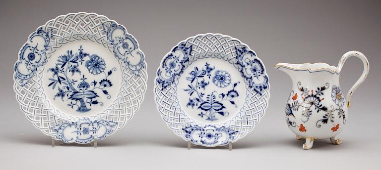 PARTI PORSLIN, 8 delar, bla Meissen, 1900-tal.