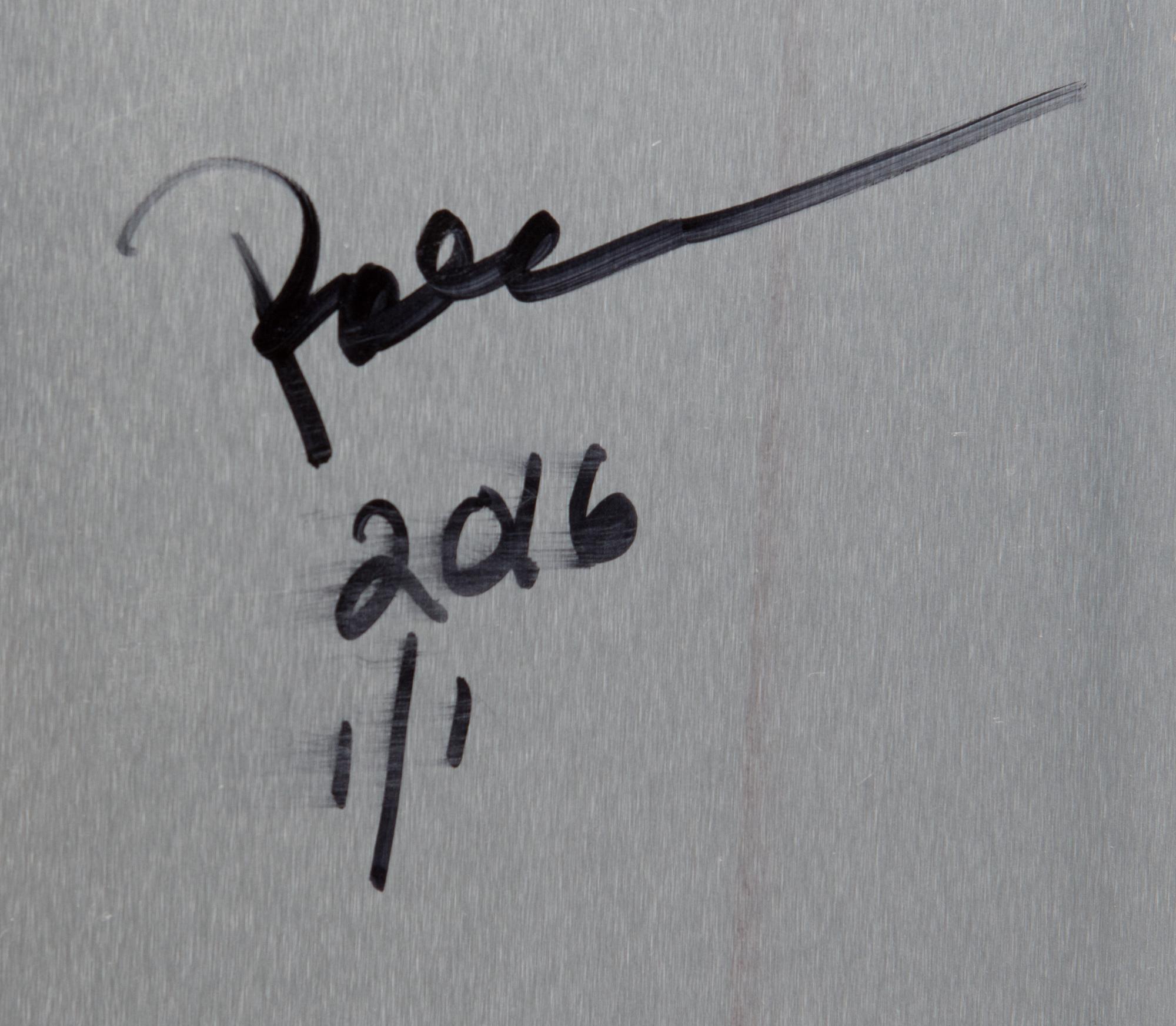 PAOLA SUHONEN, värivedos alumiinille, a tergo signeerattu ja päivätty 2016, numeroitu 1/1.