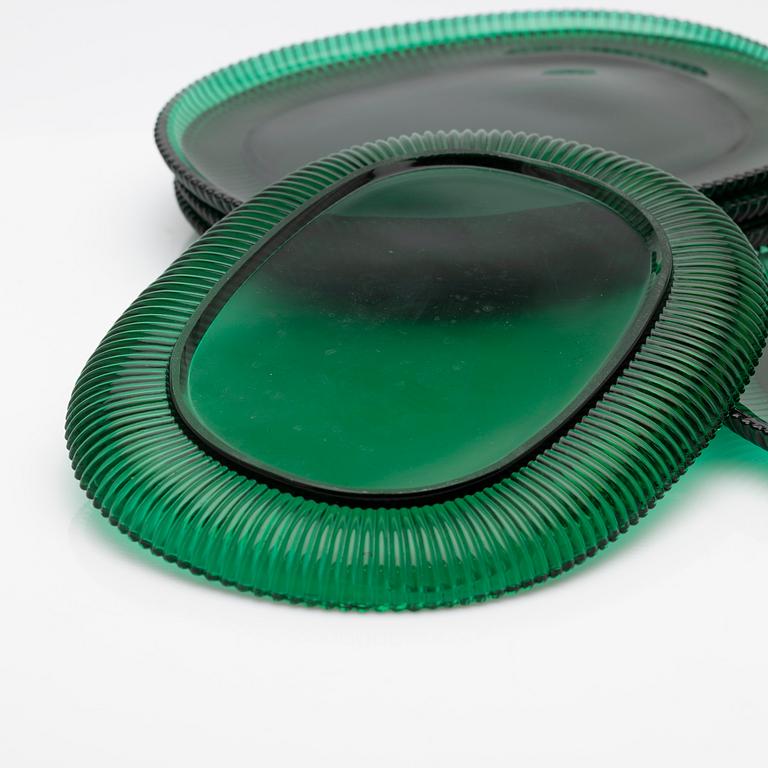 Arthur Percy, Lobster plates, 5 pcs, glass, "Reffla", Gullaskruf, second half of the 20th century.