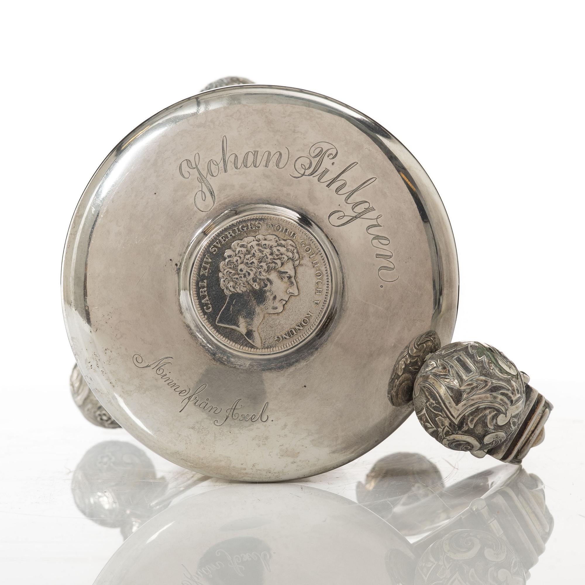 A Swedish parcel gilt silver tankard, mark of Johan Westerlind, Malmö 1896.