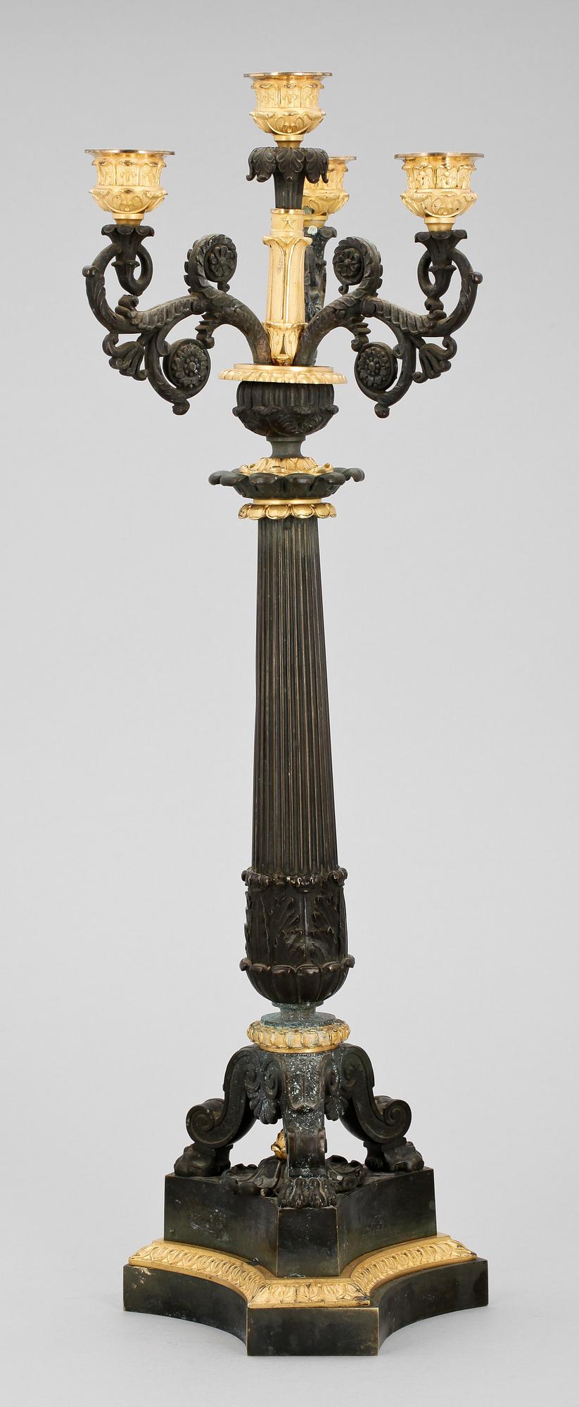 KANDELABER, senempire, Frankrike 1820/1830-tal.