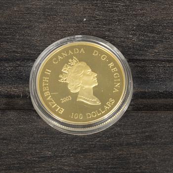 Coin, 14K gold, 100 dollars, Canada 2003, Royal Canadian Mint.