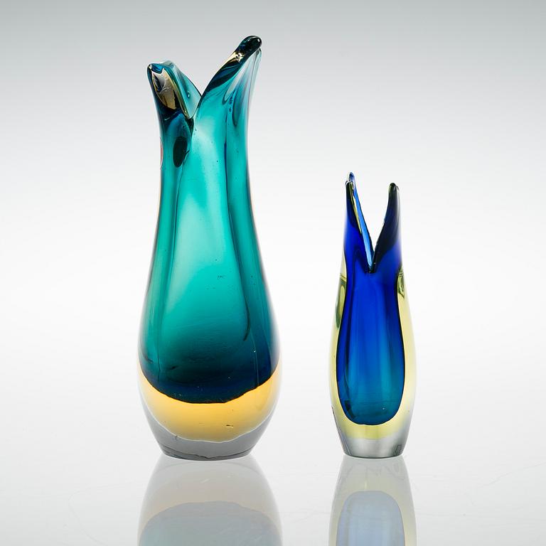 VASER 2 st i glas, Murano, Italien 1950/60-tal.