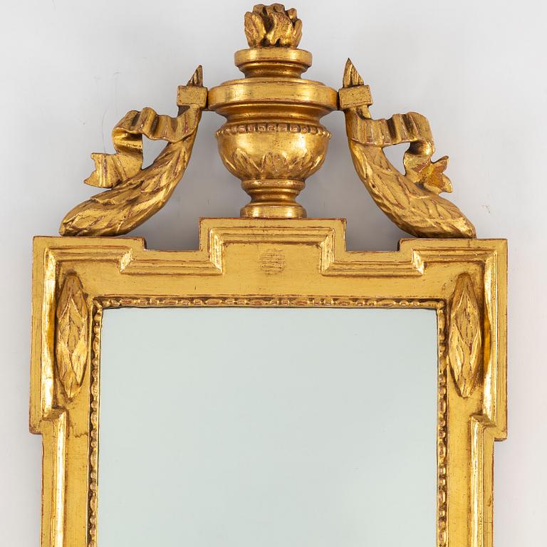 A Gustavian mirror, 18th century later half.