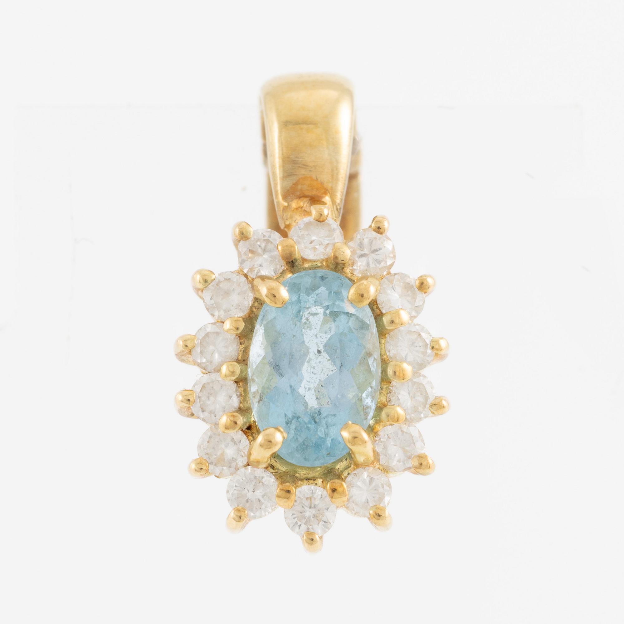 Necklace, H.Stern, 18K gold with aquamarine and brilliant-cut diamonds.