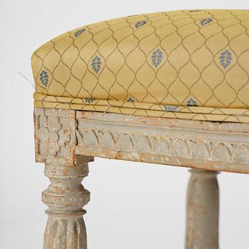 A pair of late Gustavian stools by J. E. Höglander (master in Stockholm 1777-1813).