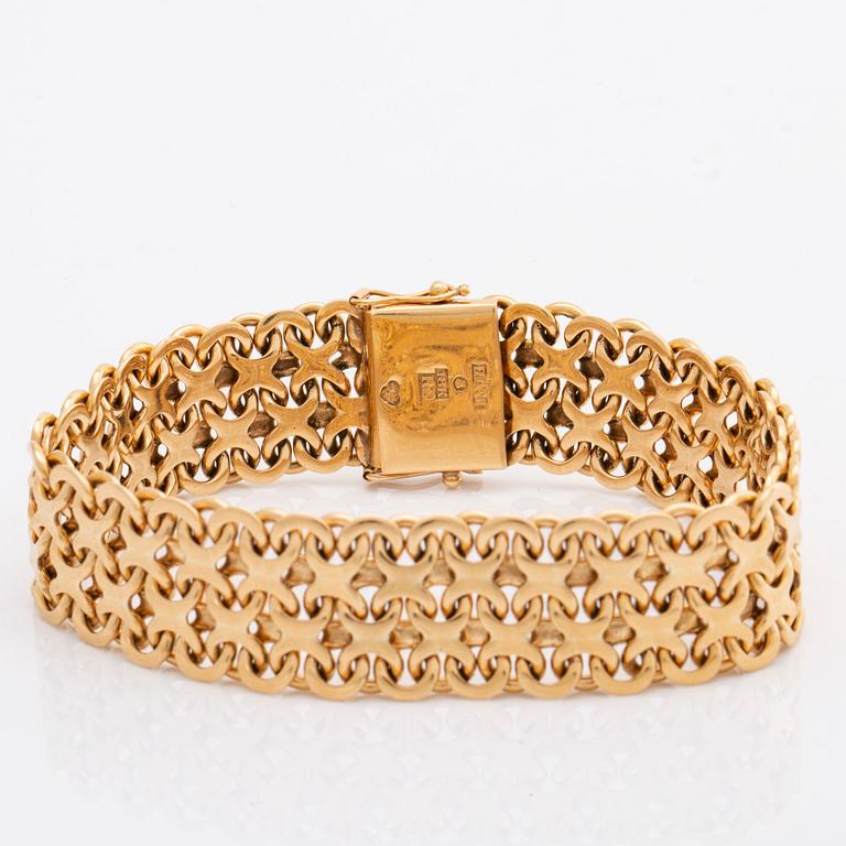ARMBAND, 18K guld, bismarck-länk, stämplat HÅN Stockholm 1967, 49,8 g.