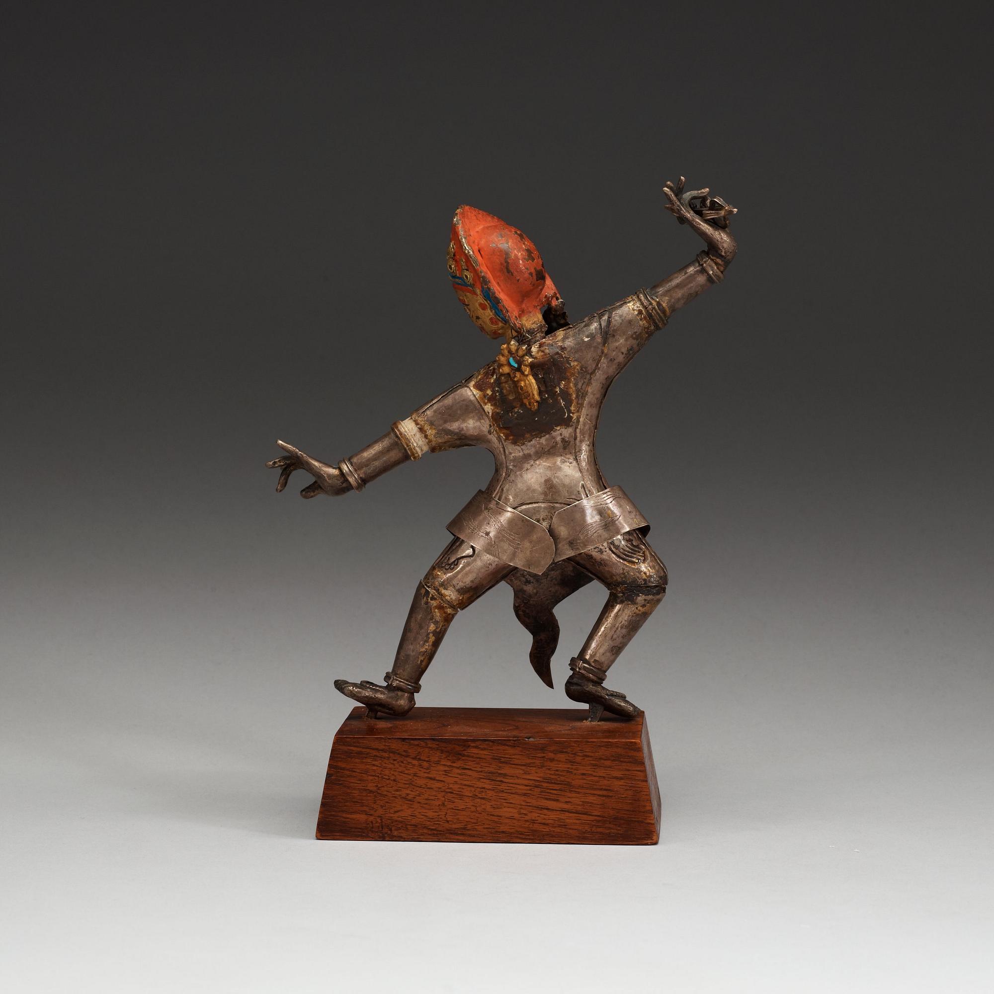 GUDOM, försilvrad metall och förgylld samt bemålad brons. Tibet, 1800-tal.
