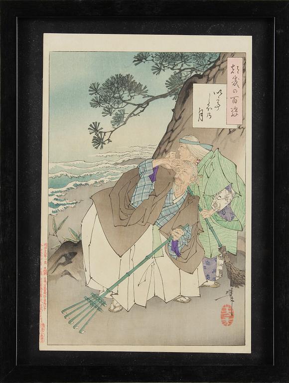 TSUKIOKA YOSHITOSHI, träsnitt.