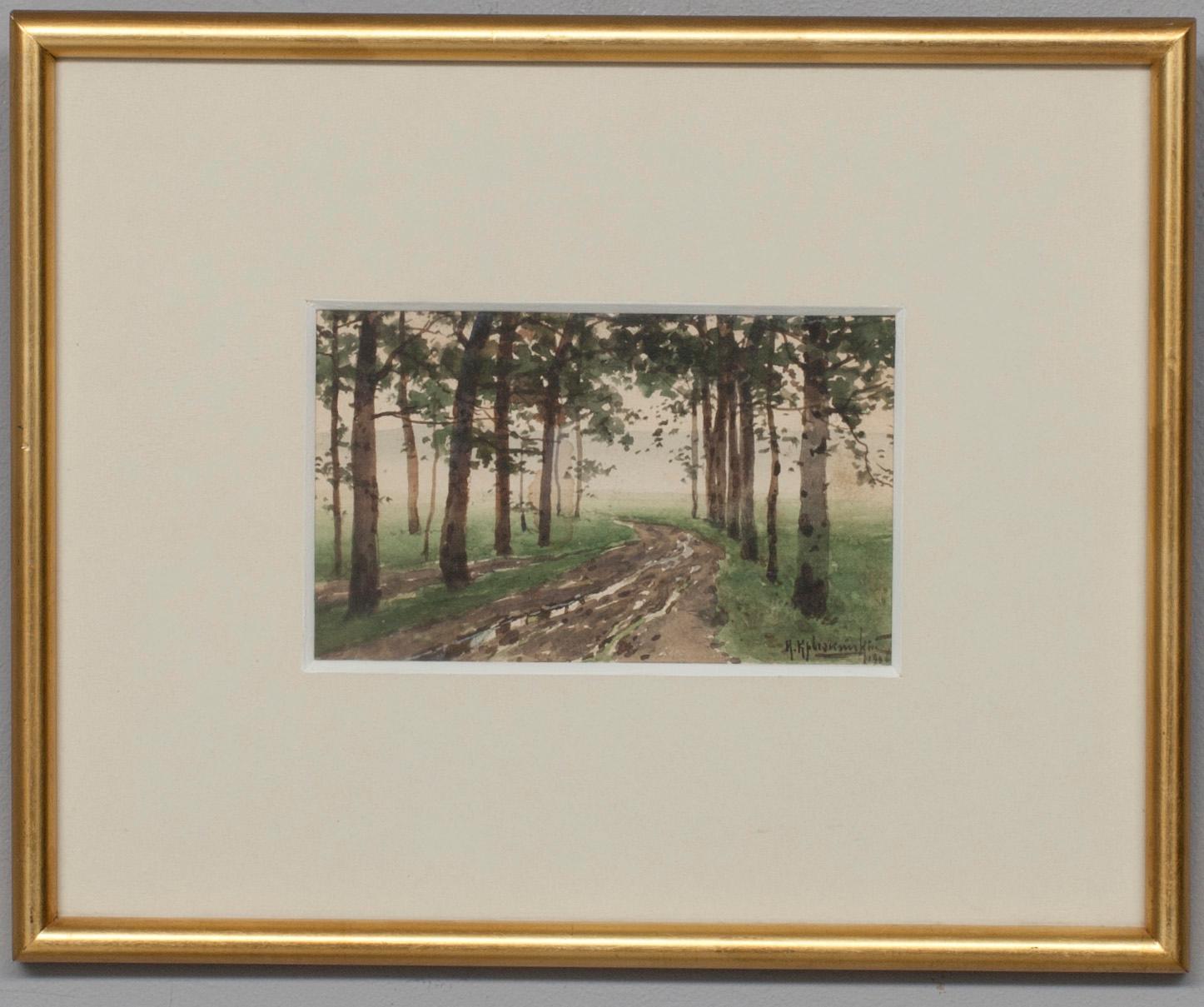 KONSTANTIN JAKOLEVICH KRYSHITSKI, olja på papper, signerad och daterad 1906.