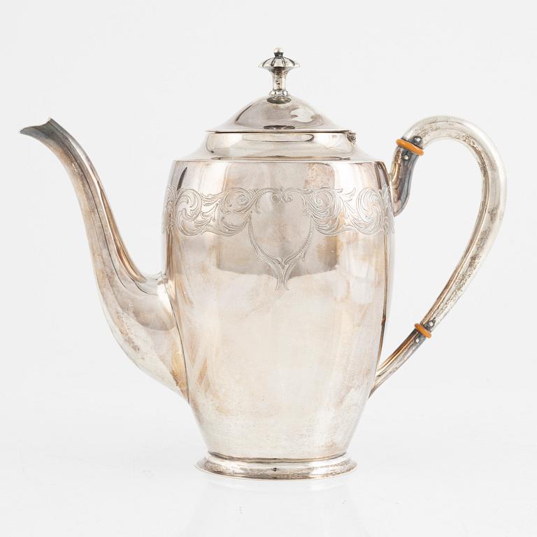 K Anderson, kaffekanna, silver, Stockholm, 1934.