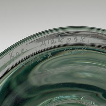 KARI ALAKOSKI, A GLASS SCULPTURE, signed Kari Alakoski Iittala 1998.