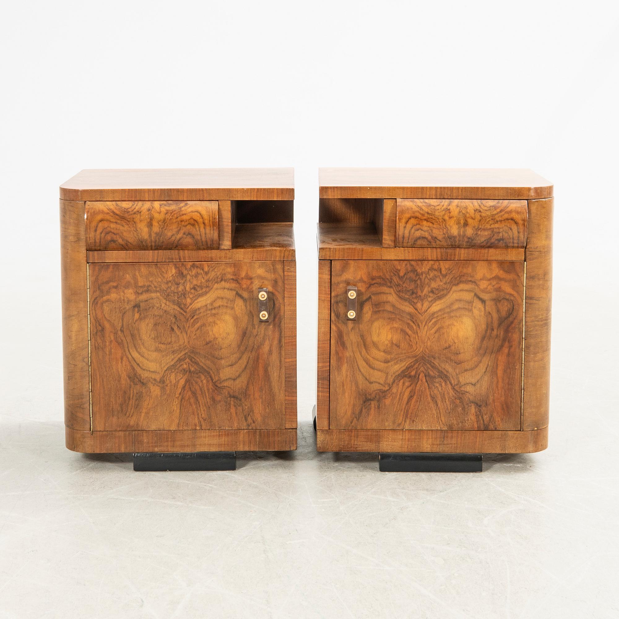 Nightstands, a pair, first half of the 20th century.