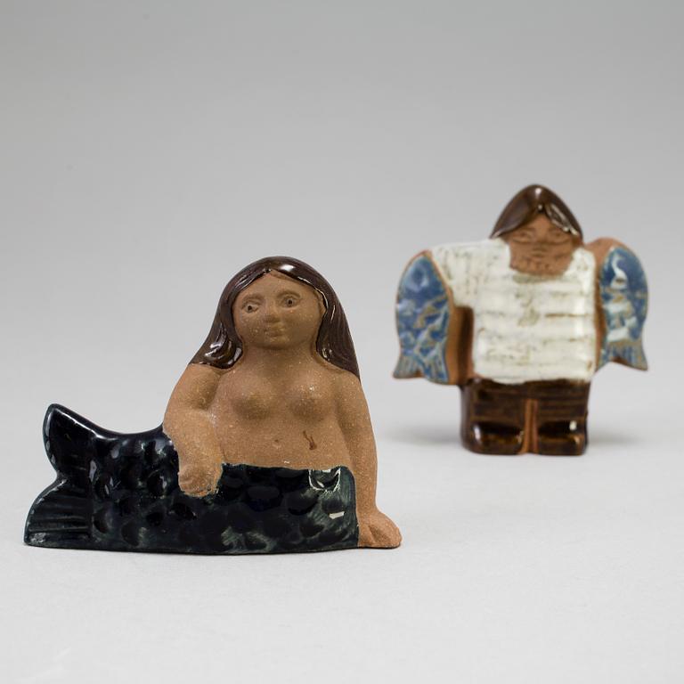 2 stoneware figurines by Lisa Larson for Gustavsberg. Produced 1969-1972.