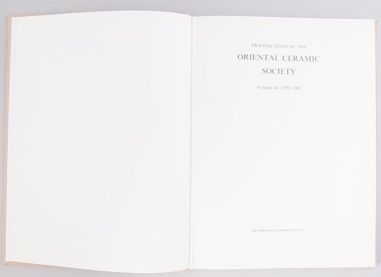 BOOKS, 9 pieces, Transactions of the Oriental Ceramic Society, London 1991-2004.