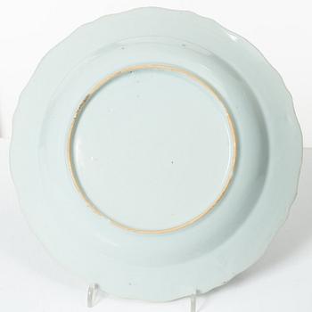 A set of five famille rose plates and four soup plates, Qing dynasty, Qianlong (1736-95).