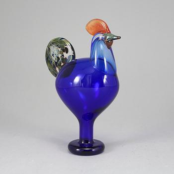 OIVA TOIKKA, a glass bird, "Rooster", signed O. Toikka, Nuutajärvi 1997 25 v.