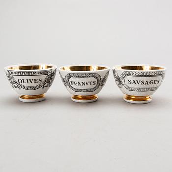 PIERO FORNASETTI, 6 porcelain bowls, Milan, Italy.