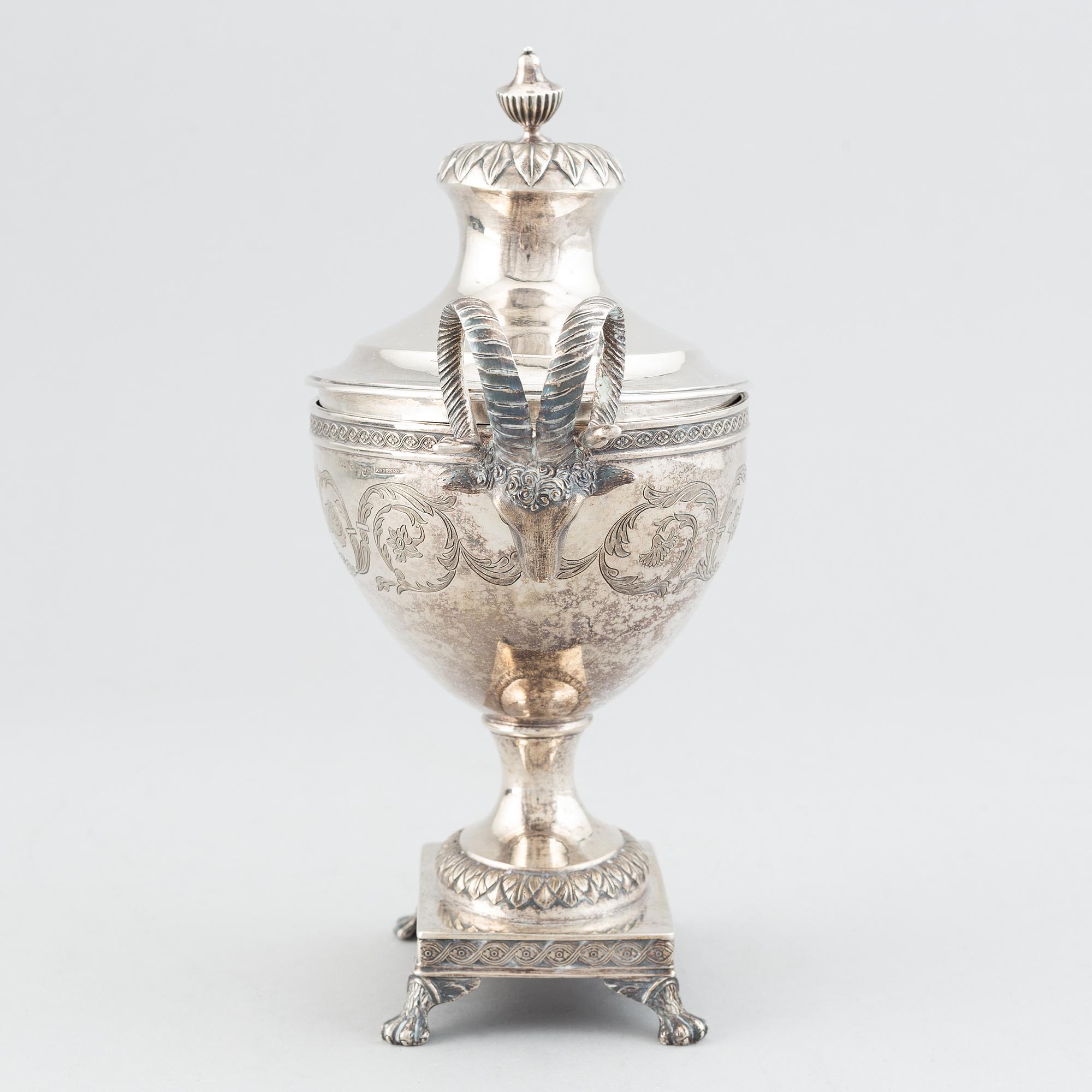 A Swedish Gustavian silver sugar-bowl and cover, mark of Anders Fornholm, Stockholm 1790.