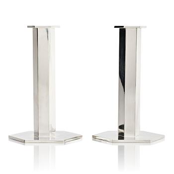 344. Wiwen Nilsson, a pair of sterling silver candlesticks, Lund, Sweden, 1973-1974.