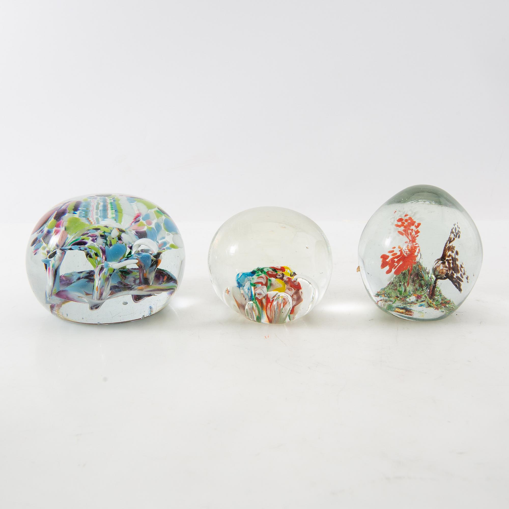 Letter weights 12 pcs glass 20th century.