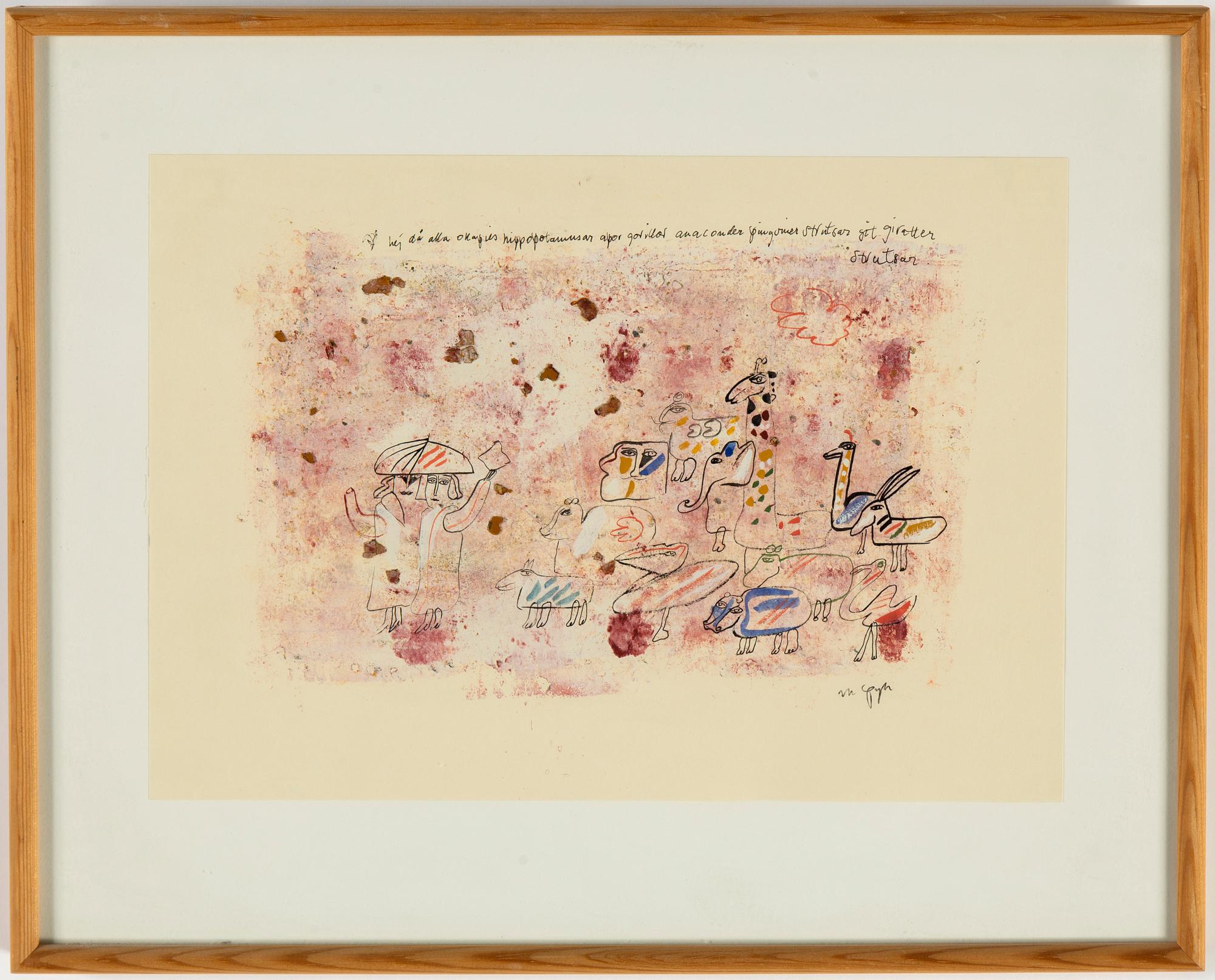 Madeleine Pyk, mixed media, signed.