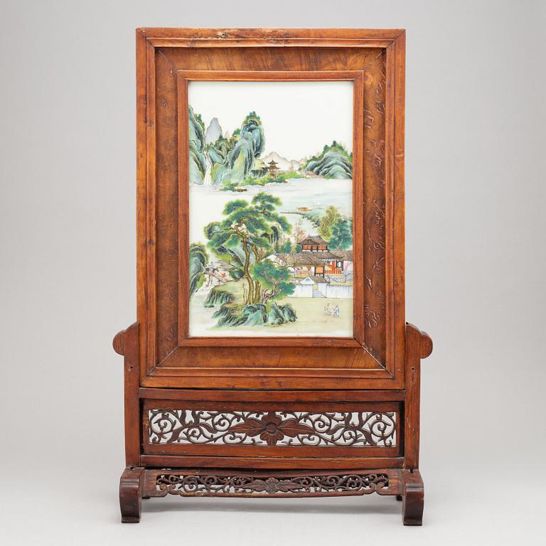 A Chinese porcelain plaque, 20th Century.