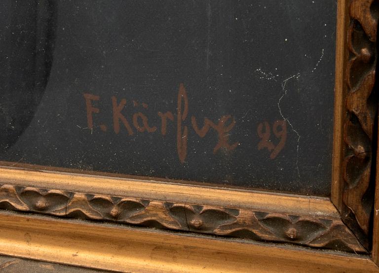 Fritz Kärfve, porträtt av kvinna.
