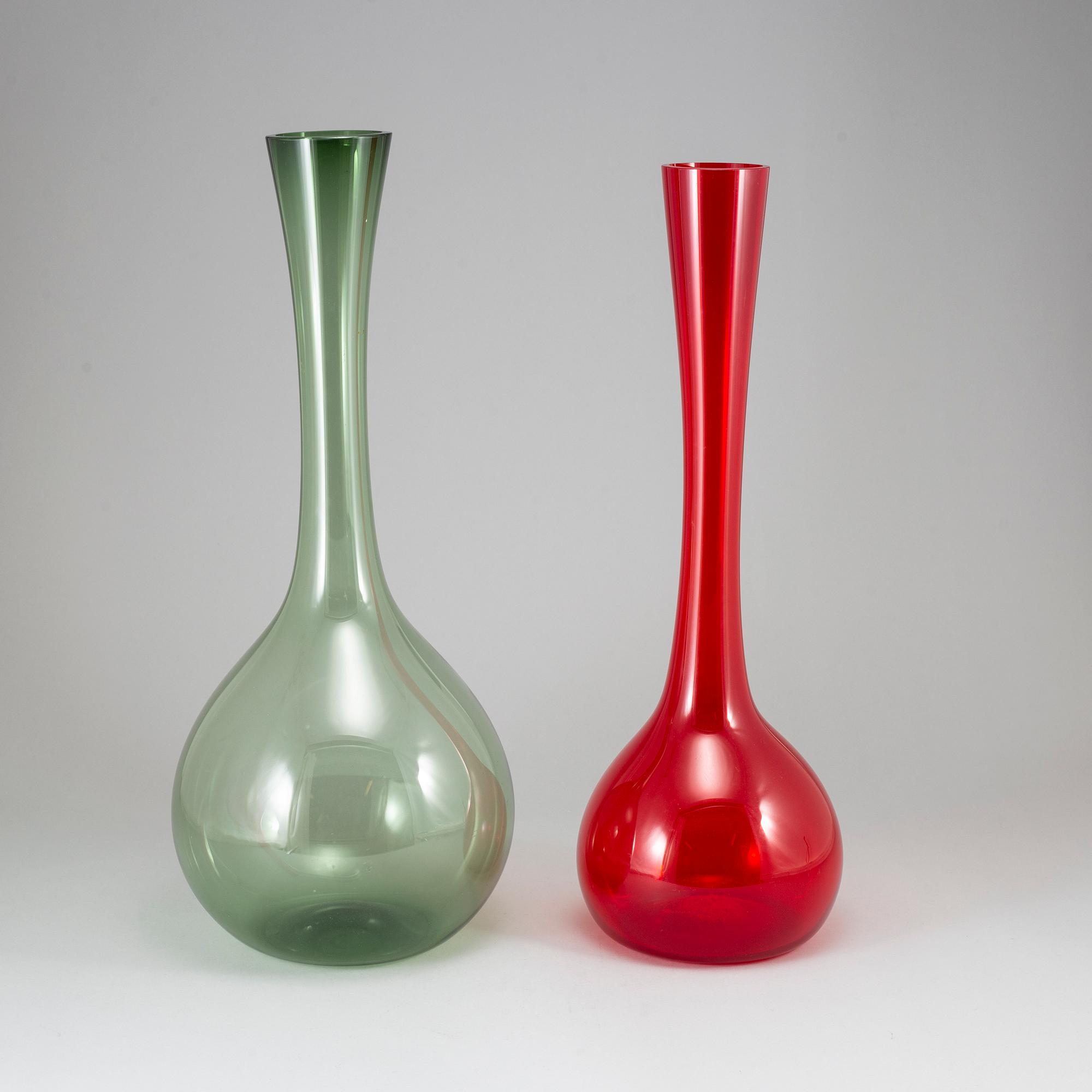 ARTHUR PERCY, two glass vases.