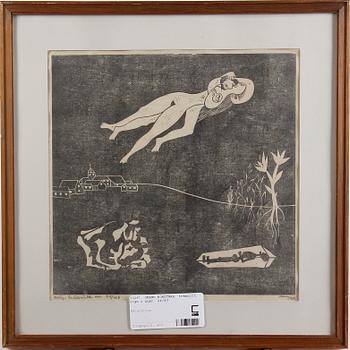 OKÄND KONSTNÄR, träsnitt, sign o dat -47. Numr. 24/40