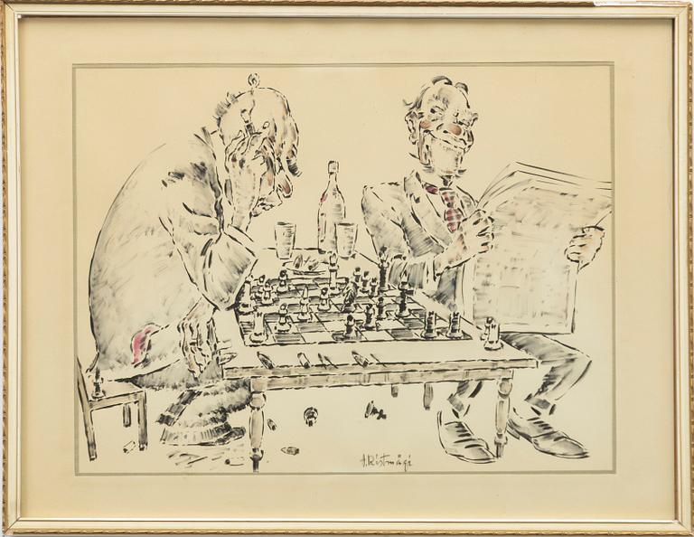 Aleksander Ristmägi, Newspaper reader and chess player.