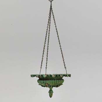 A CAST IRON  HANGING FLOWER POT, first half of the 20th century.